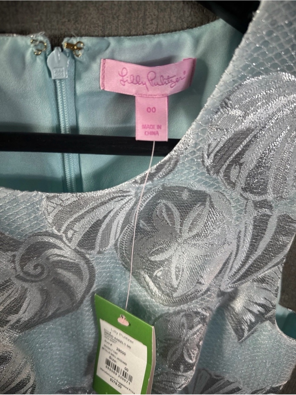 Lilly Pulitzer Mila Shift Dress Metallic Shell Jacquard 00 - Picture 4 of 11